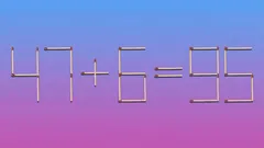 Quale fiammifero bisogna spostare perché l’uguaglianza diventi corretta? Un rompicapo per geni