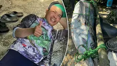 Grande come una persona: un pescatore ha catturato un grosso esemplare da 63 chili